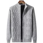 Hellgraue Langärmelige Rollkragen Kaschmir-Pullover aus Wolle für Herren Größe 6 XL für den für den Winter 
