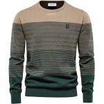 Khakifarbene Color Blocking Langärmelige Pullover mit Schleife für Herren Größe 3 XL für den für den Herbst 