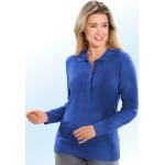 Mitternachtsblaue bader Kaschmir-Pullover mit Knopf aus Wolle für Damen Größe XXL 