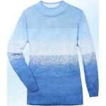 Blaue Color Blocking Langärmelige bader Rundhals-Ausschnitt Damenlongpullover & Damenlongpullis Größe L 