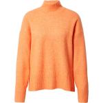 Reduzierte Orange Langärmelige EDITED Stehkragen Strickpullover aus Wolle für Damen Größe S 