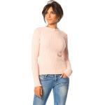 Rosa Stehkragen Kaschmir-Pullover für Damen Größe S 