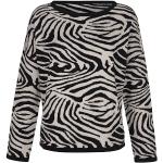 Schwarze Animal-Print Elegante 3/4-ärmelige Alba Moda Damensweatshirts aus Kunstfaser Größe XS für den für den Herbst 