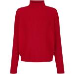 Reduzierte Rote Unifarbene Oui Stehkragen Strickpullover aus Kunstfaser für Damen Größe XS für den für den Herbst 