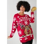 Pullover mit weihnachtlichem Motiv Janet & Joyce Rot/Weiß/Camel