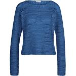 Reduzierte Blaue Basler portray berlin Rundhals-Ausschnitt Häkelpullover aus Baumwolle maschinenwaschbar für Damen Größe XL für den für den Sommer 