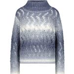 Reduzierte Blaue Monari Stehkragen Strickpullover Metallic aus Wolle für Damen Größe XL Große Größen 