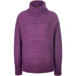 Reduzierte Violette Stehkragen Strickpullover aus Wolle maschinenwaschbar für Damen Größe XL für den für den Winter 