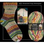 Pullover- und Sockenwolle 4-fach in Variation nach Hundertwasser-Werken von Opal, Winterbild Polyp Wintergeist - Werk 625