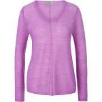 Pinke UTA RAASCH V-Ausschnitt Strickpullover aus Wolle maschinenwaschbar für Damen Übergrößen 