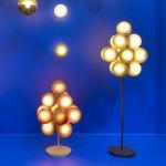 Auberginefarbene Pulpo LED Tischleuchten & LED Tischlampen pulverbeschichtet aus Glas 