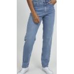 Hellblaue Unifarbene PULZ Straight Leg Jeans aus Denim für Damen Größe XS Weite 29, Länge 30 