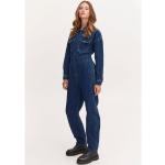 Blaue Casual PULZ Jeansoveralls aus Baumwolle mit Kapuze für Damen Größe XS 