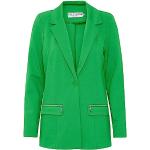 Grüne Elegante PULZ Samtblazer mit Reißverschluss aus Samt für Damen Größe XXL 