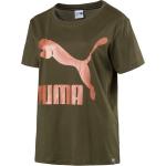 Khakifarbene Puma Archive T-Shirts für Damen Größe XS 