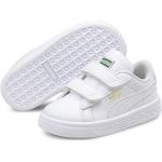 Reduzierte Weiße Low Sneaker mit Klettverschluss aus Leder für Kinder Größe 24 