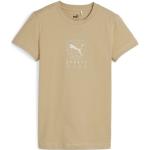 Reduzierte Beige Kurzärmelige Puma T-Shirts aus Jersey für Damen Größe XL 