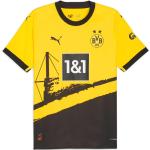 PUMA Borussia Dortmund 23/24 Authentisches Heimtrikot Herren | Mit Aucun | Gelb/Schwarz | Größe: L Cyber Yellow-PUMA Black