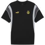 Reduzierte Schwarze Kurzärmelige Puma BVB Katzen-Shirts mit Katzenmotiv aus Jersey für Herren Größe XXL 