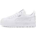 Reduzierte Weiße Puma Mayze Low Sneaker mit Schnürsenkel aus Textil für Damen Größe 42,5 mit Absatzhöhe 3cm bis 5cm 