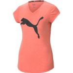 Peachfarbene Sportliche Puma Katzen-Shirts mit Katzenmotiv für Damen Größe S für den für den Sommer 