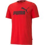 Reduzierte Rote Sportliche Puma Essentials T-Shirts aus Baumwolle für Herren Größe S 