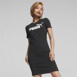 Schwarze Puma Essentials Shirtkleider aus Leder für Damen Größe L 