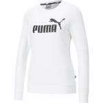 Reduzierte Weiße Puma Essentials Bio Rundhals-Ausschnitt Damensweatshirts aus Baumwolle Größe L 