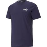 Reduzierte Dunkelblaue Puma Essentials T-Shirts aus Baumwolle für Herren Größe S 