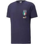 PUMA FIGC Italia Casual T-Shirt (M, Navy/Gold)