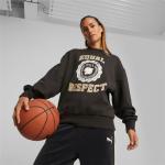 Reduzierte Schwarze Puma Strickpullover mit Basketball-Motiv aus Jersey für Damen Größe L 