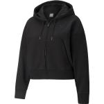 Reduzierte Schwarze Puma Zip Hoodies & Sweatjacken mit Reißverschluss aus Baumwolle für Damen Größe M für den für den Winter 