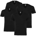 Schwarze Unifarbene Sportliche Kurzärmelige Puma V-Ausschnitt T-Shirts für Herren Größe L 4-teilig für den für den Sommer 