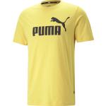 Gelbe Puma Essentials Rundhals-Ausschnitt T-Shirts aus Baumwolle für Herren Größe L 