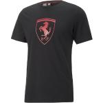 Schwarze Sportliche Puma Ferrari Rundhals-Ausschnitt T-Shirts für Herren Größe M 