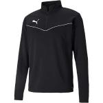Schwarze Langärmelige Puma Quarter Stehkragen Herrensweatshirts mit Reißverschluss aus Polyester Größe XS 