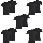 Schwarze Sportliche Puma Basic V-Ausschnitt T-Shirts für Herren Größe L 10-teilig für den für den Sommer 