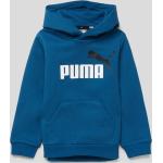 Reduzierte Blaue Unifarbene Puma Kinderhoodies & Kapuzenpullover für Kinder aus Baumwollmischung für Jungen Größe 104 für den für den Herbst 