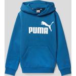 Blaue Puma Kinderhoodies & Kapuzenpullover für Kinder aus Baumwollmischung Größe 164 