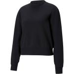 Reduzierte Schwarze Bestickte Sportliche Puma Rundhals-Ausschnitt Damensweatshirts Größe XS für den für den Herbst 