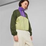 Reduzierte Bunte Bestickte Color Blocking Puma Stehkragen Damenjacken mit Reißverschluss Größe 3 XL 