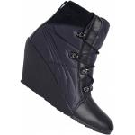 Schwarze Puma High Heel Stiefeletten & High Heel Boots mit Schnürsenkel in Schmalweite aus Leder atmungsaktiv für Damen Größe 35,5 