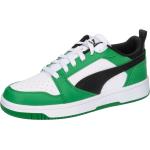 Reduzierte Grüne Puma Rebound Low Sneaker für Kinder Größe 38 mit Absatzhöhe bis 3cm 