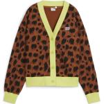 Reduzierte Bunte Animal-Print Puma Midi Damencardigans mit Leopard-Motiv aus Baumwolle Größe S 