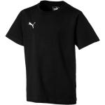 Schwarze Kurzärmelige Puma Casuals Kinder T-Shirts aus Baumwolle Größe 128 