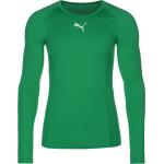 Reduzierte Grüne Sportliche Langärmelige Puma Liga Katzen-Shirts mit Katzenmotiv für Herren Übergrößen 
