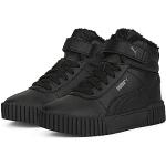 Schwarze Puma Carina High Top Sneaker & Sneaker Boots mit Klettverschluss aus Kunstfell für Kinder Größe 34,5 für den für den Winter 