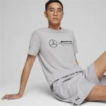 Reduzierte Silberne Kurzärmelige Puma Mercedes AMG Petronas Katzen-Shirts mit Katzenmotiv für Herren Größe M 