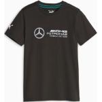 Reduzierte Schwarze Kurzärmelige Puma Mercedes AMG Petronas Kinder T-Shirts aus Jersey für Jungen Größe 128 