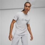 Reduzierte Silberne Kurzärmelige Puma Mercedes AMG Petronas T-Shirts für Herren Größe L 